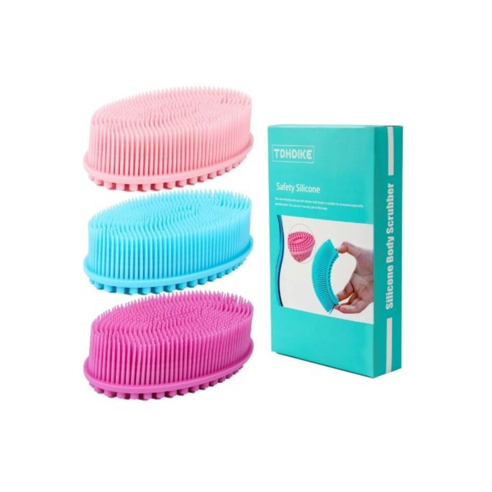 3-pack TDHDIKE Silicone Body Scrubber Loofah Soft Exfoliating Body Bath Shower
